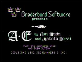 Title screen of A.E. on the Apple II.