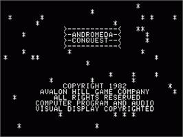 Title screen of Andromeda Conquest on the Apple II.