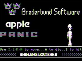 Title screen of Apple Panic on the Apple II.