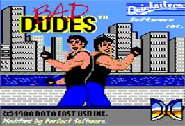 Title screen of Bad Dudes on the Apple II.