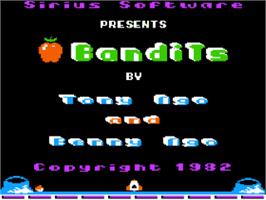 Title screen of Bandits on the Apple II.