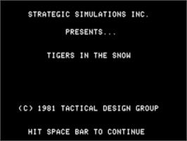 Title screen of Battle Of The Bulge, The - Tigers In The Snow on the Apple II.