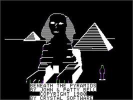 Title screen of Beneath The Pyramids on the Apple II.