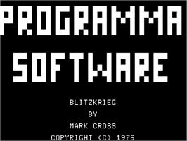 Title screen of Blitzkrieg on the Apple II.