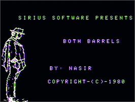 Title screen of Both Barrels on the Apple II.