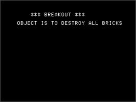 Title screen of Breakout on the Apple II.