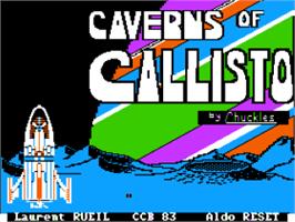 Title screen of Caverns of Callisto on the Apple II.
