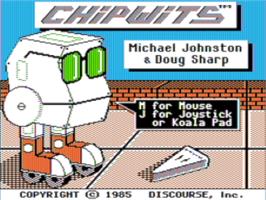 Title screen of Chipwits on the Apple II.