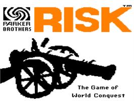 Title screen of Computer Edition of Risk: The World Conquest Game on the Apple II.