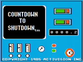 Title screen of Countdown To Shutdown on the Apple II.