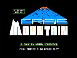Title screen of Crisis Mountain on the Apple II.