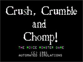 Title screen of Crush, Crumble and Chomp! on the Apple II.