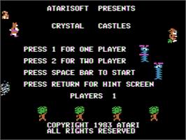 Title screen of Crystal Castles on the Apple II.