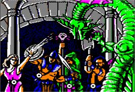 Title screen of Dark Heart of Uukrul on the Apple II.