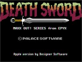 Title screen of Death Sword on the Apple II.