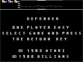 Title screen of Defender on the Apple II.