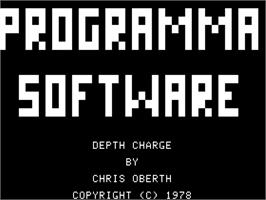 Title screen of Depth Charge on the Apple II.