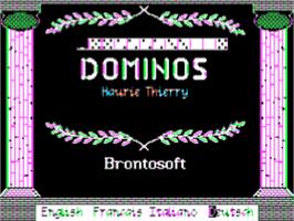 Title screen of Dominos on the Apple II.