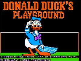Title screen of Donald Duck's Playground on the Apple II.