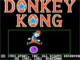 Title screen of Donkey Kong on the Apple II.