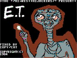 Title screen of E.t. Comes Back on the Apple II.