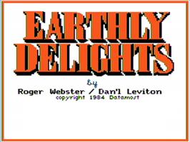 Title screen of Earthly Delights on the Apple II.