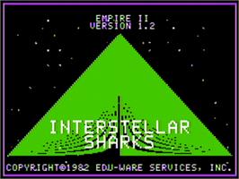Title screen of Empire II: Interstellar Sharks on the Apple II.