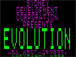 Title screen of Evolution on the Apple II.