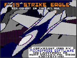 Title screen of F-15 Strike Eagle on the Apple II.