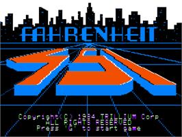 Title screen of Fahrenheit 451 on the Apple II.