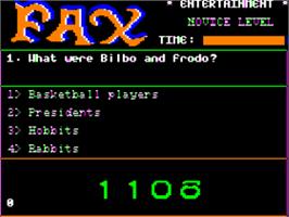 Title screen of Fax on the Apple II.