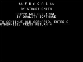 Title screen of Fracas on the Apple II.