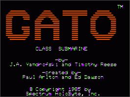 Title screen of GATO on the Apple II.