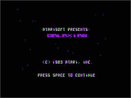 Title screen of Galaxian on the Apple II.