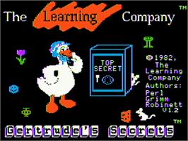 Title screen of Gertrude's Secrets on the Apple II.