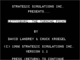 Title screen of Gettysburg - The Turning Point on the Apple II.