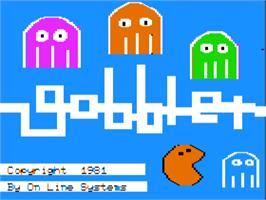 Title screen of Gobbler on the Apple II.