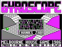 Title screen of Gyroscope on the Apple II.