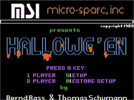 Title screen of Hallowe'en on the Apple II.