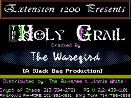 Title screen of Holy Grail on the Apple II.