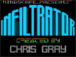 Title screen of Infiltrator on the Apple II.