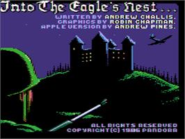 Title screen of Into the Eagle's Nest on the Apple II.