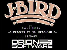 Title screen of J-bird on the Apple II.