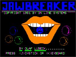 Title screen of Jawbreaker on the Apple II.
