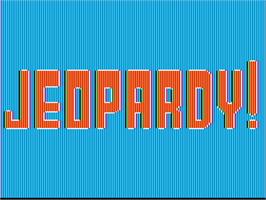 Title screen of Jeopardy on the Apple II.