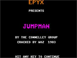 Title screen of Jumpster on the Apple II.