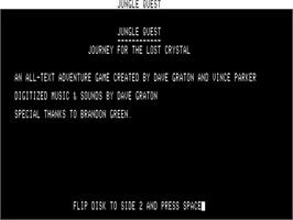 Title screen of Jungle Quest on the Apple II.