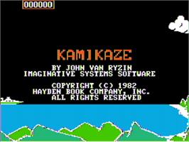 Title screen of Kamikaze on the Apple II.