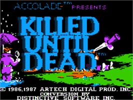 Title screen of Killed Until Dead on the Apple II.