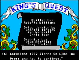 Title screen of King's Quest on the Apple II.